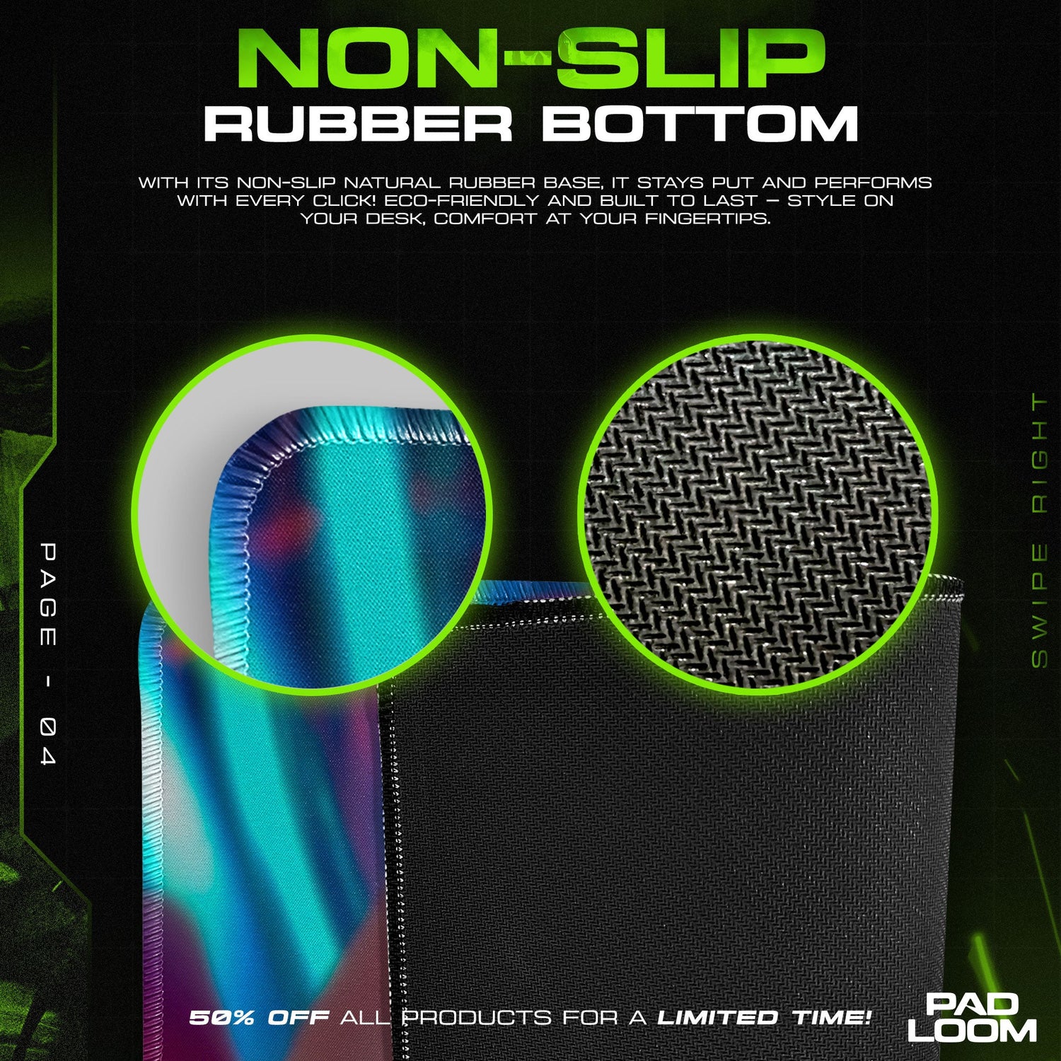 Gojo Mouse Pad, Infinity Power Gaming Desk Mat Padloom