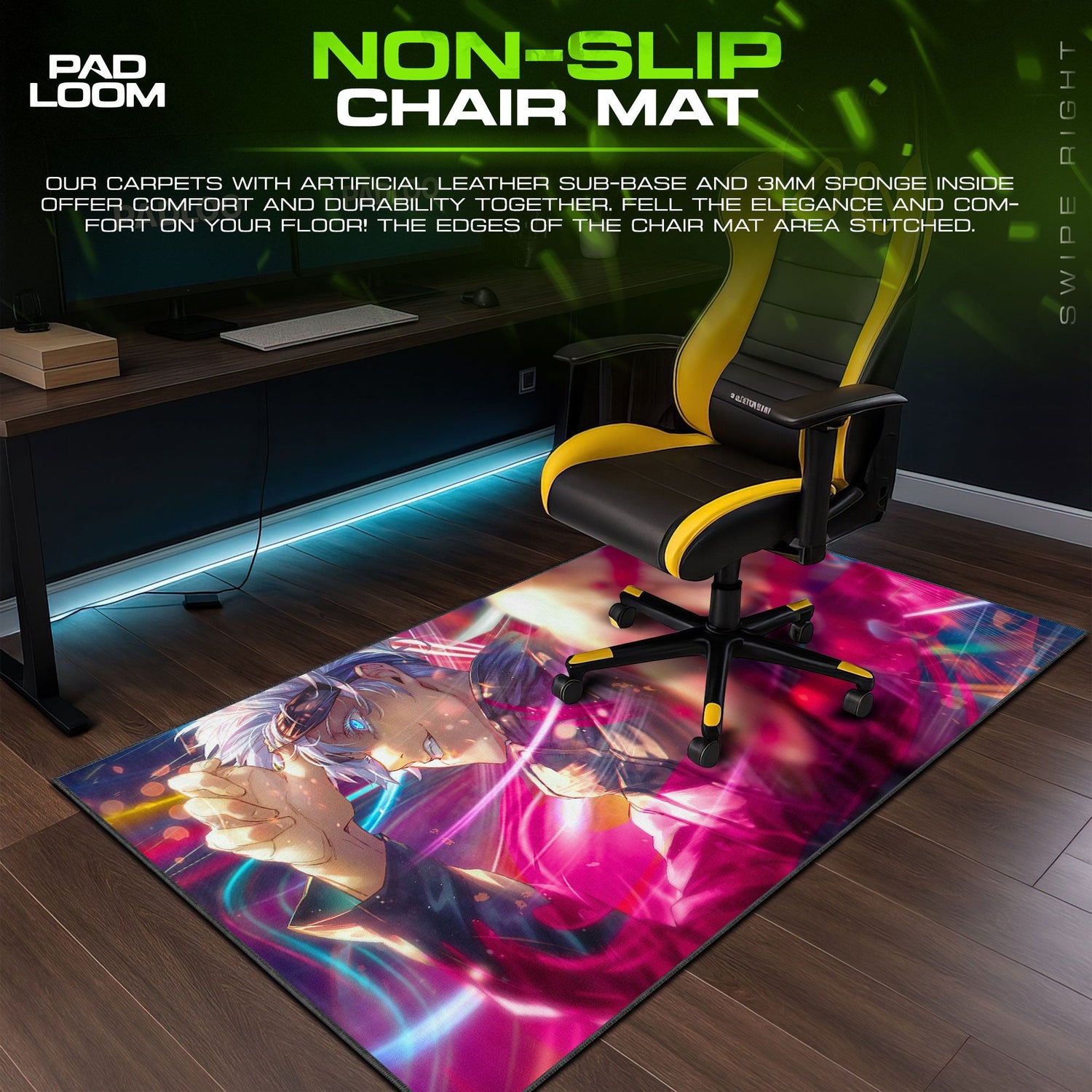 Gojo Mouse Pad, Infinity Power Gaming Desk Mat Padloom