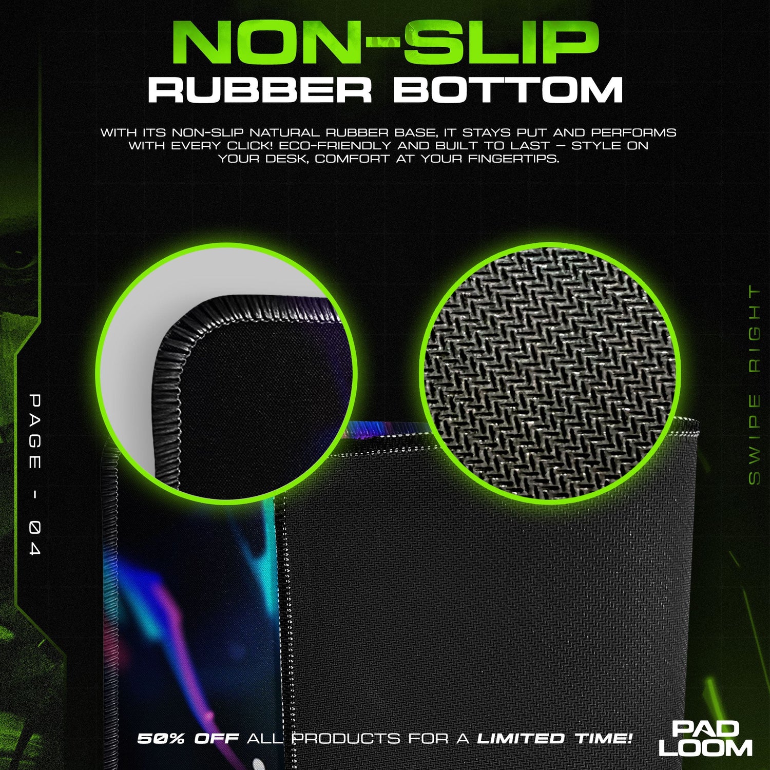 Gojo Satoru Cursed Vision Mouse Pad, Anime Gaming Desk Mat Padloom