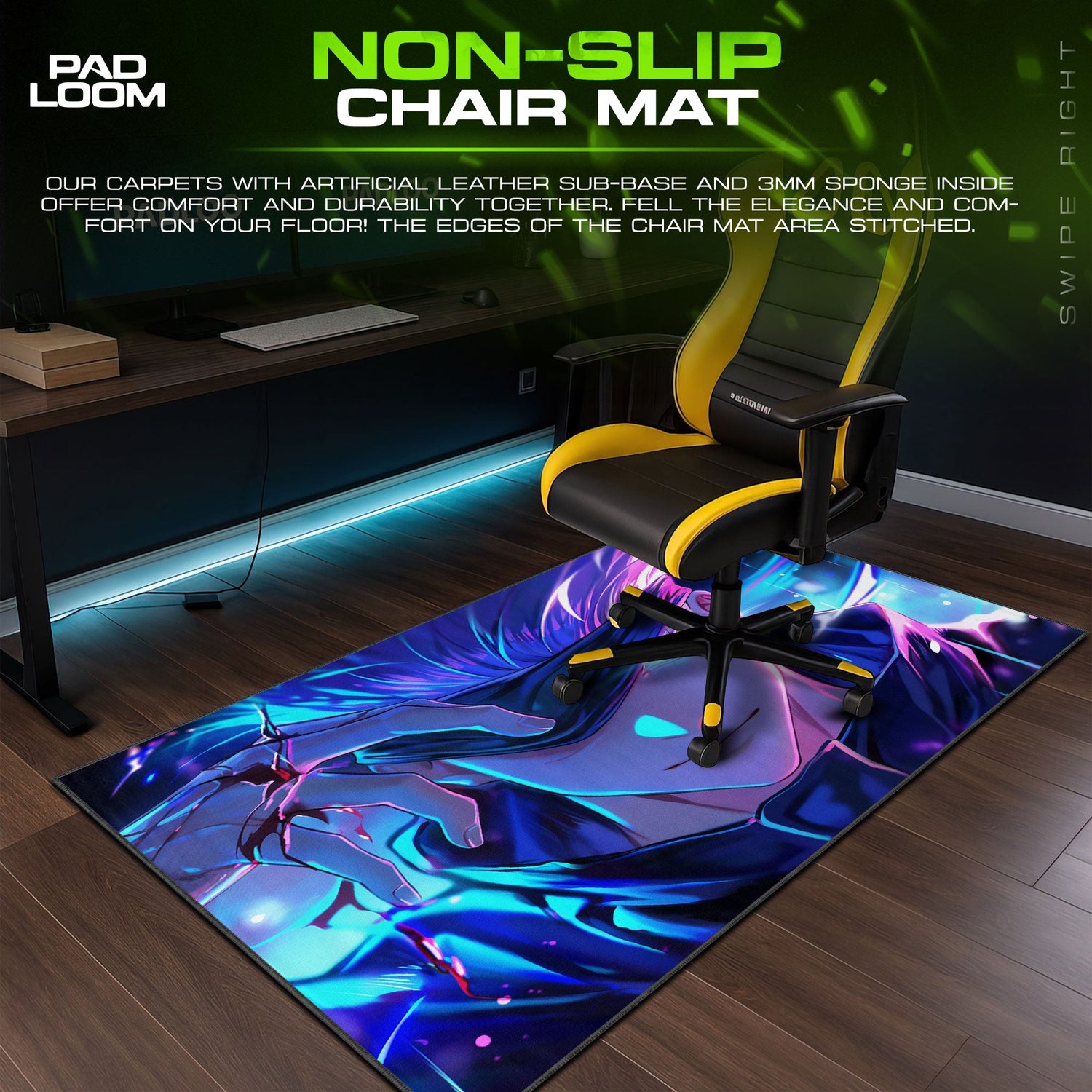 Gojo Satoru Cursed Vision Mouse Pad, Anime Gaming Desk Mat Padloom