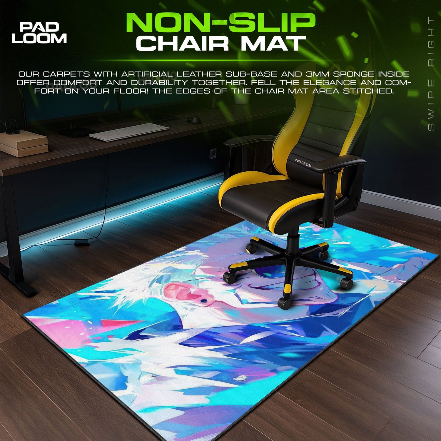 Gojo Satoru Infinity Mouse Pad, Jujutsu Kaisen Gaming Desk Mat Padloom