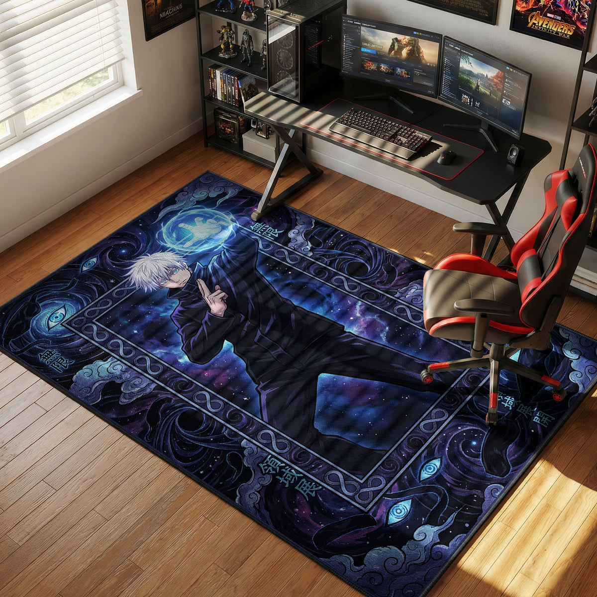 Gojo Custom Rug Gojo Satoru Limitless Eyes Rug - Jujutsu Kaisen Chair Mat – Padloom