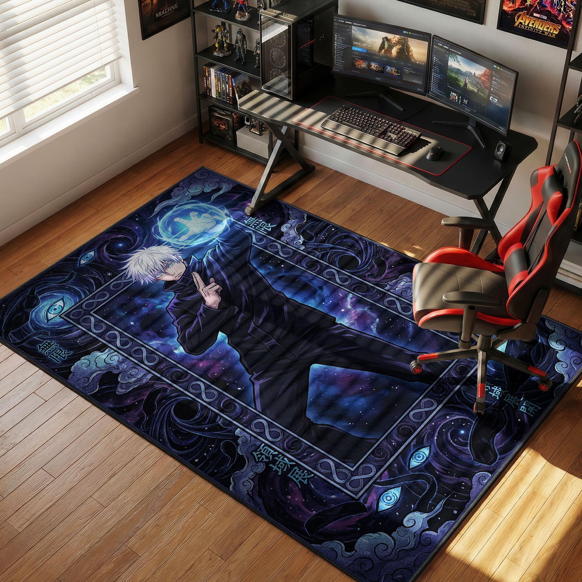 Gojo Satoru Limitless Eyes Jujutsu Kaisen Chair rug — main product view