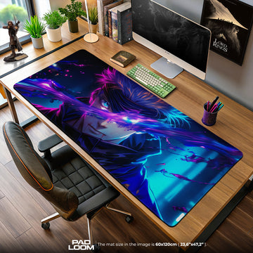 Gojo Satoru Midnight Slash Mouse Pad, Anime Gaming Desk Mat