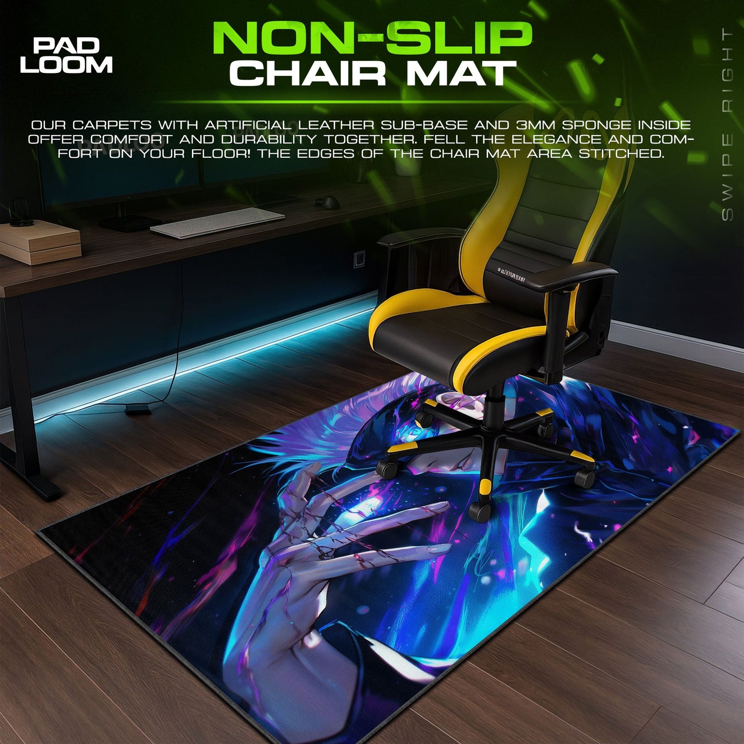 Gojo Satoru Mouse Pad, Jujutsu Kaisen Anime Gaming Desk Mat Padloom