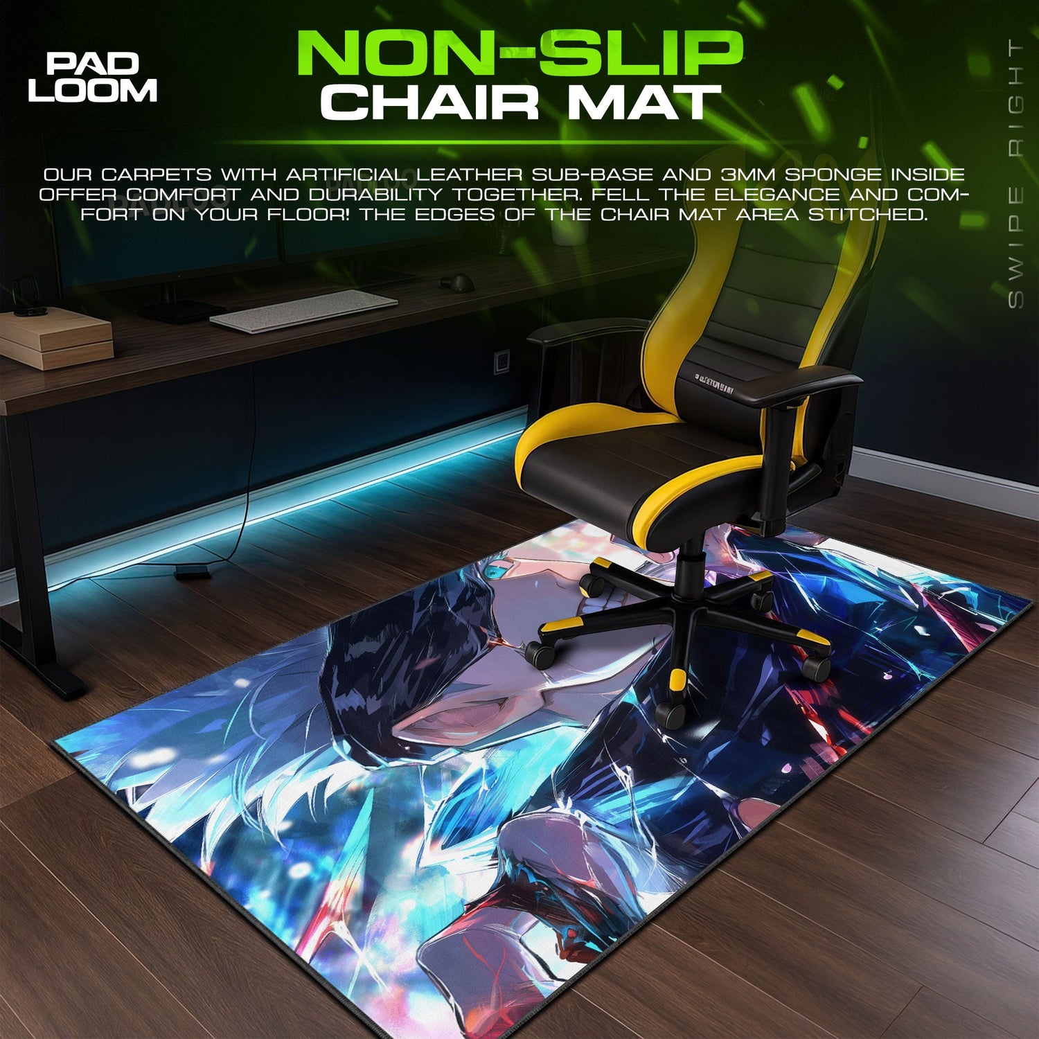 Gojo Satoru Smirk Pose Mouse Pad, Anime Gaming Desk Mat Padloom