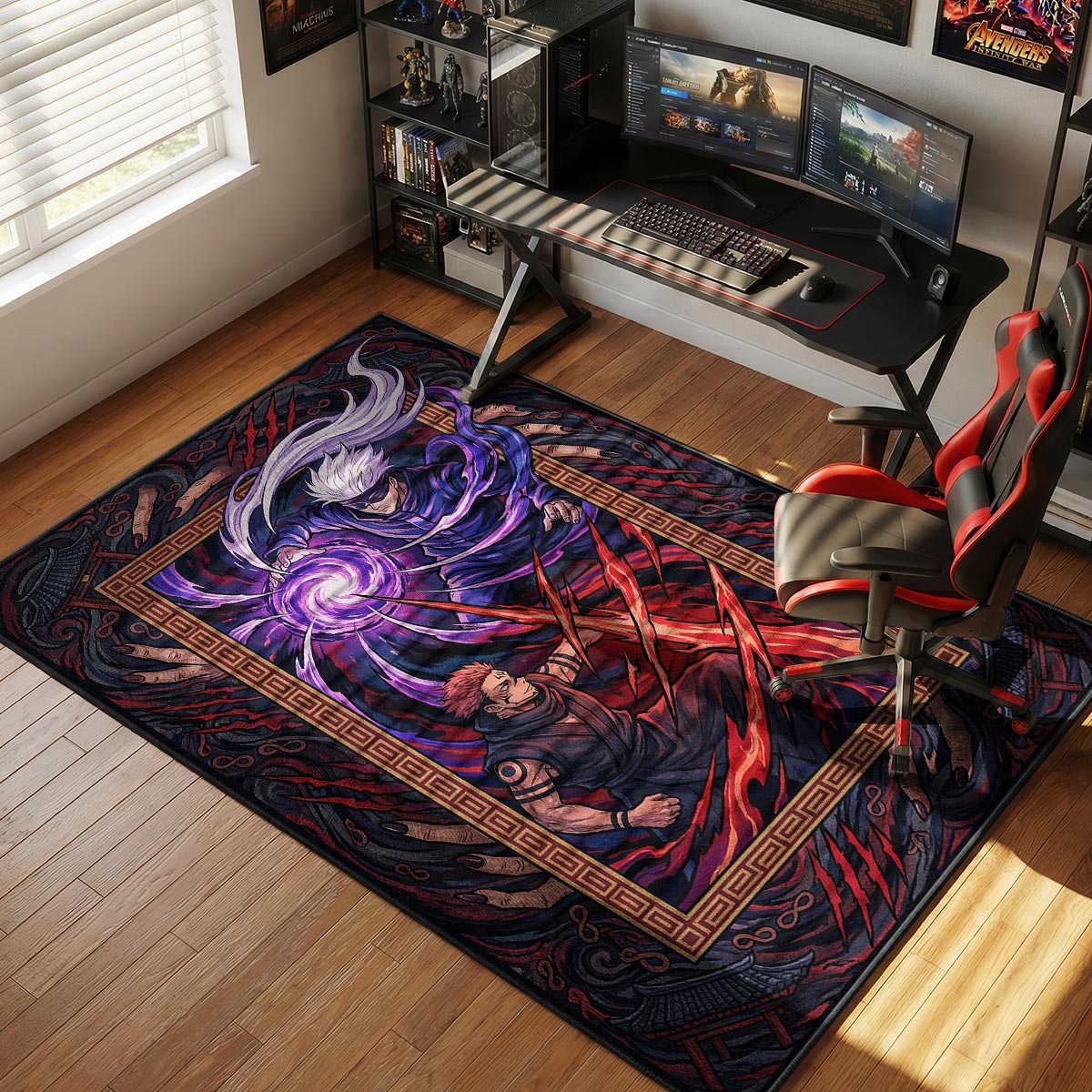 Gojo vs Sukuna Battle Strongest Jujutsu Kaisen Chair rug — main product view