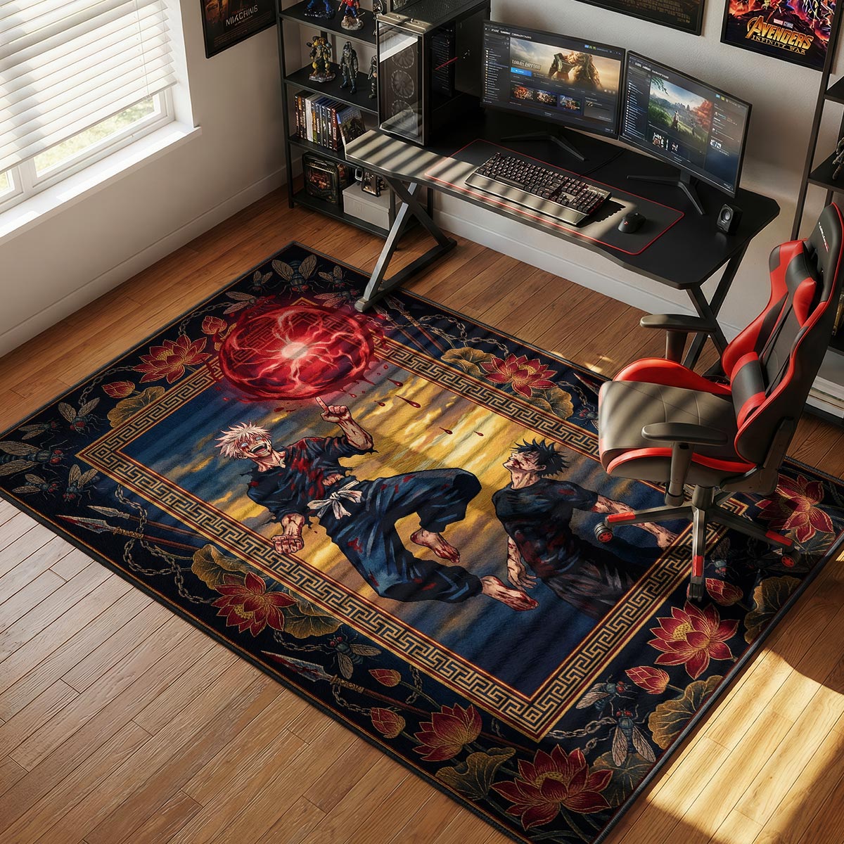 Gojo vs Toji Awakened Battle Jujutsu Kaisen Chair rug — main product view