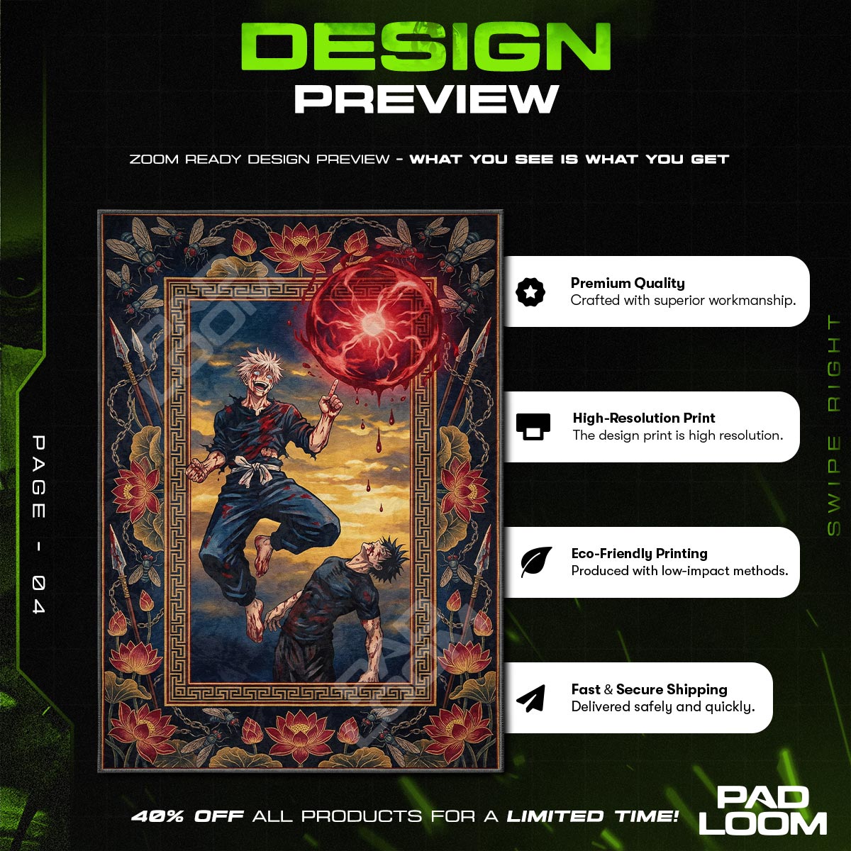 Chair character design printed on rug