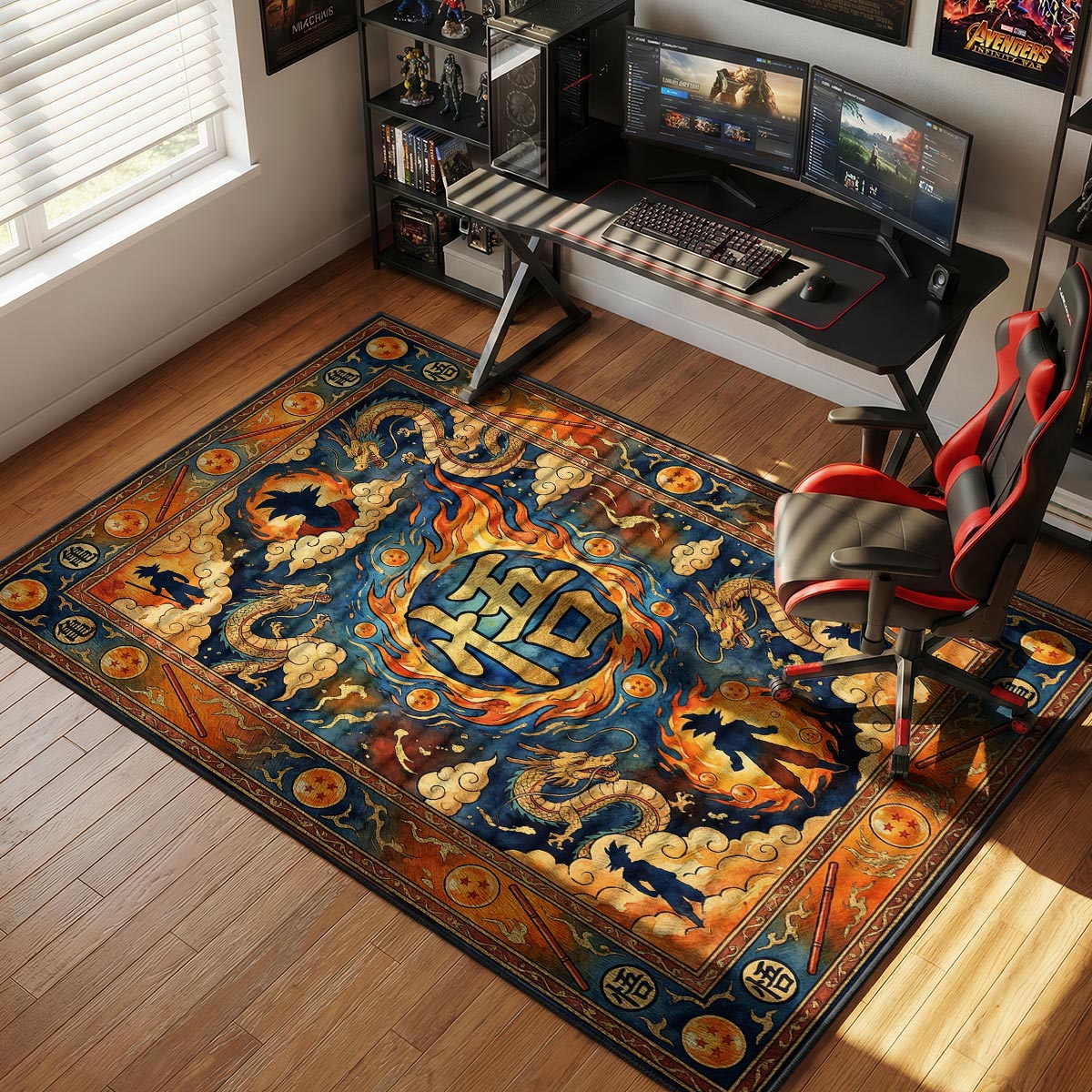 Goku Kanji Dragon Ball Z Chair rug — main product view