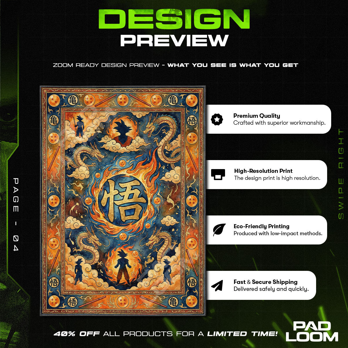 Chair character design printed on rug