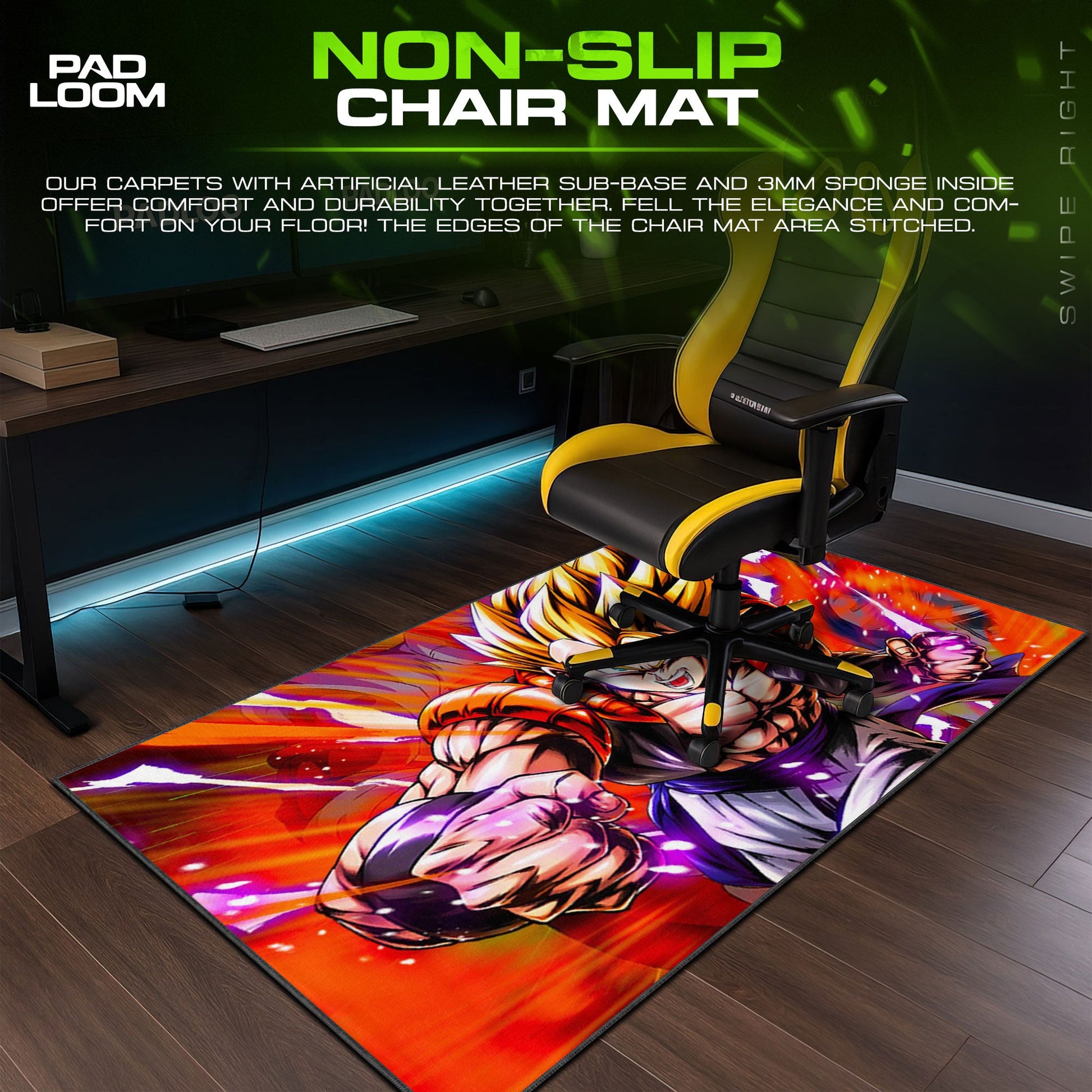 Goku Super Saiyan Mouse Pad - Inferno Strike Anime Desk Mat Padloom