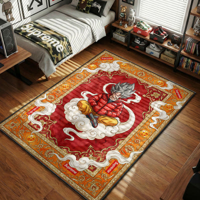 Supreme Goku North Face Puffer Rug - Hypebeast Floor Mat