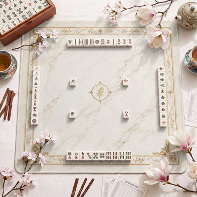 Gold Carrara Marble Mahjong-Matte - Mah-Jongg Matte