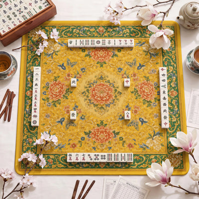 Gold Chrysanthemum Mahjong-Matte - Mah-Jongg Matte