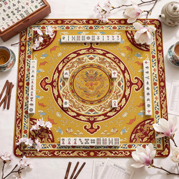 Gold Dragon Medallion Mahjong Mat - Mahjong Mat
