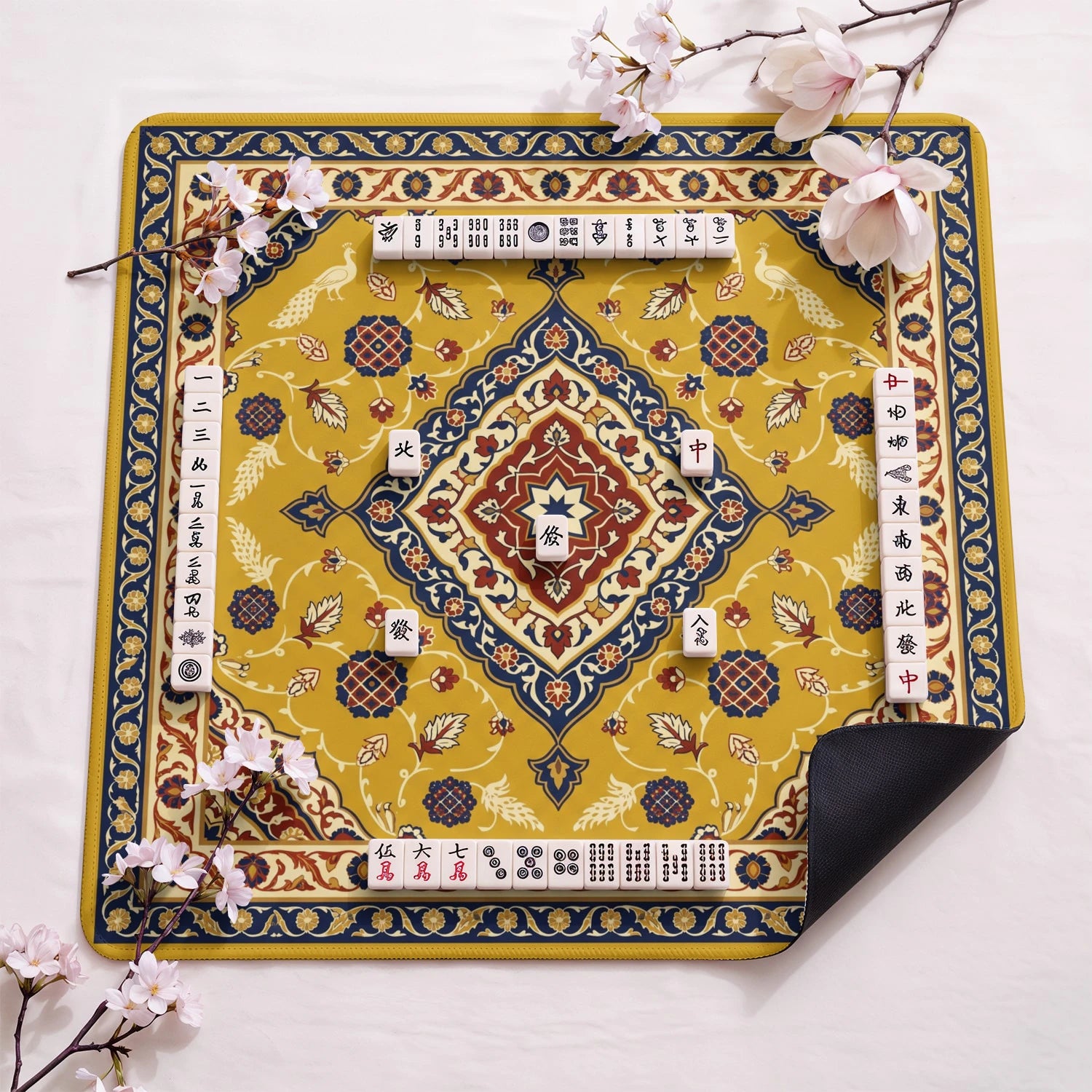 Gold Persian Saffron Mahjong Mat - Mah Jongg Mat