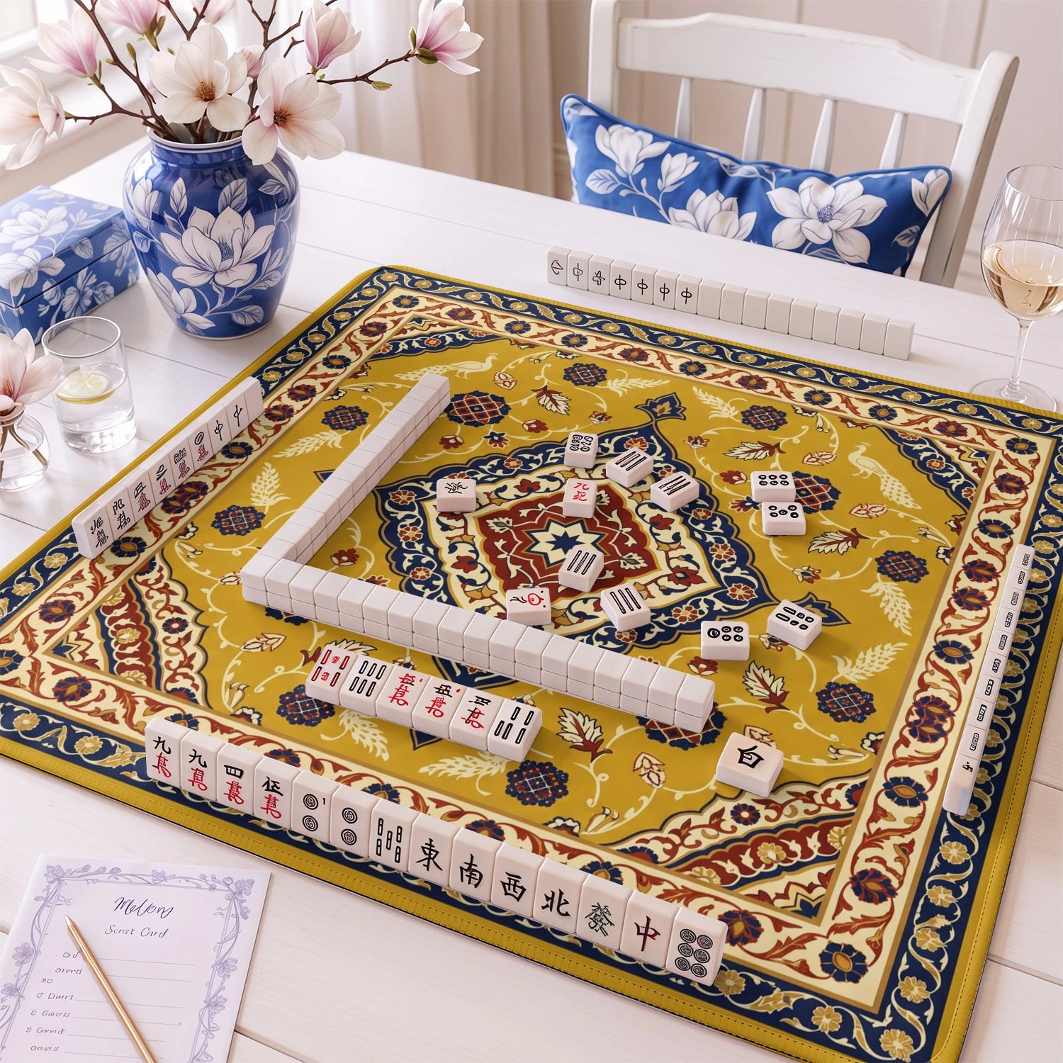 Gold Persian Saffron Mahjong Mat - Mah Jongg Mat