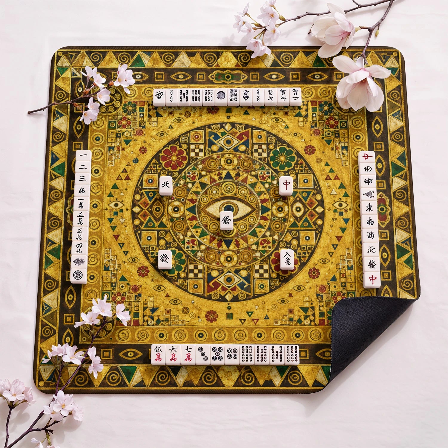 Golden Eye Mahjong Mat - Mah Jongg Table Mat