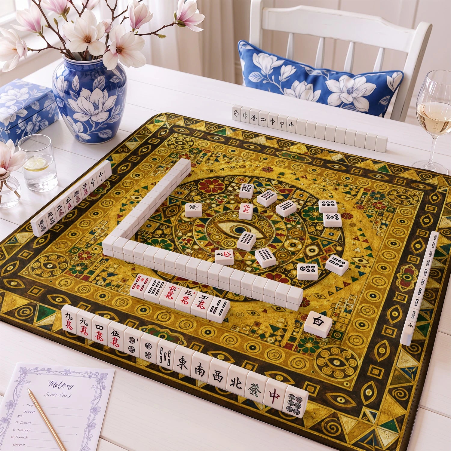 Golden Eye Mahjong Mat - Mah Jongg Table Mat