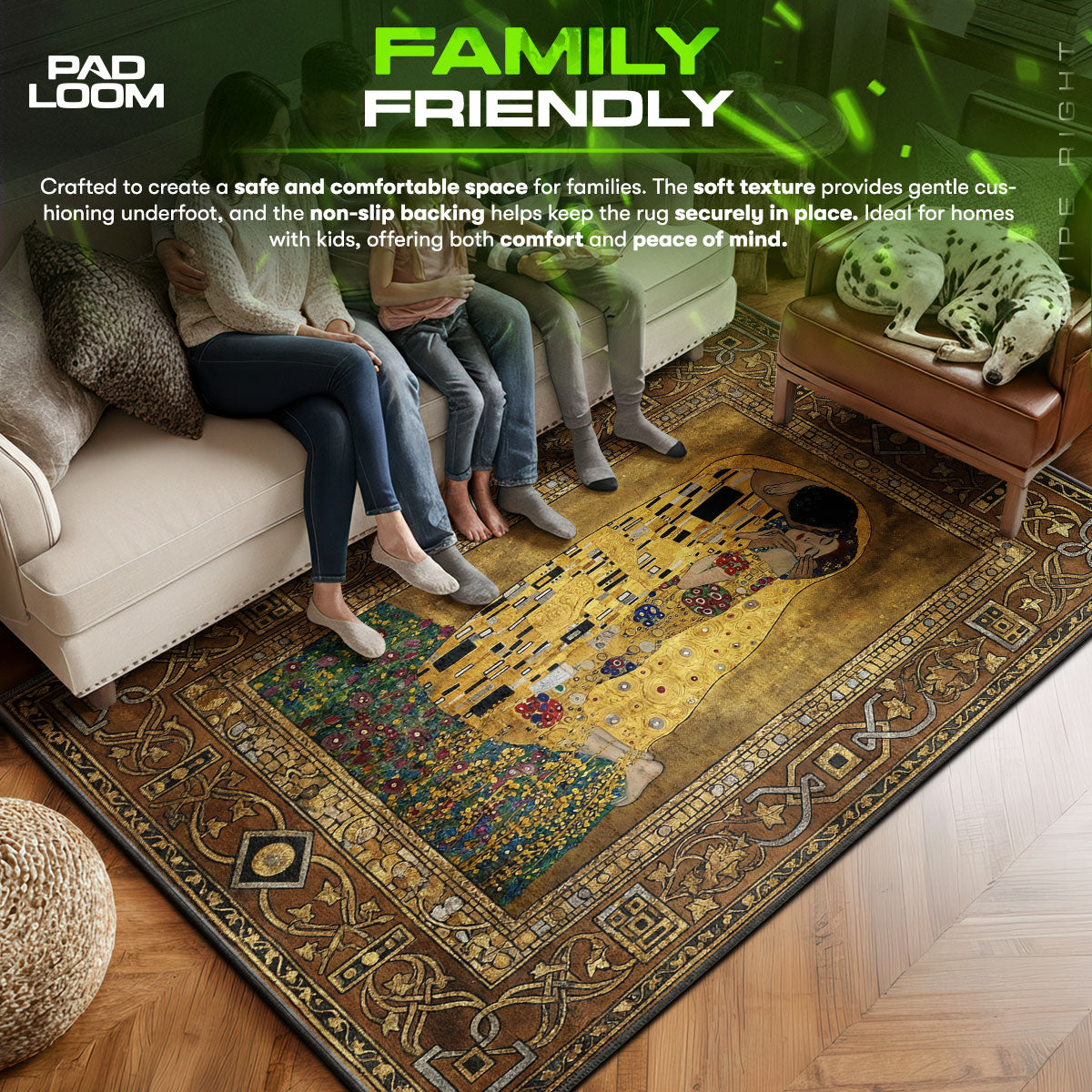 Area character design printed on rug