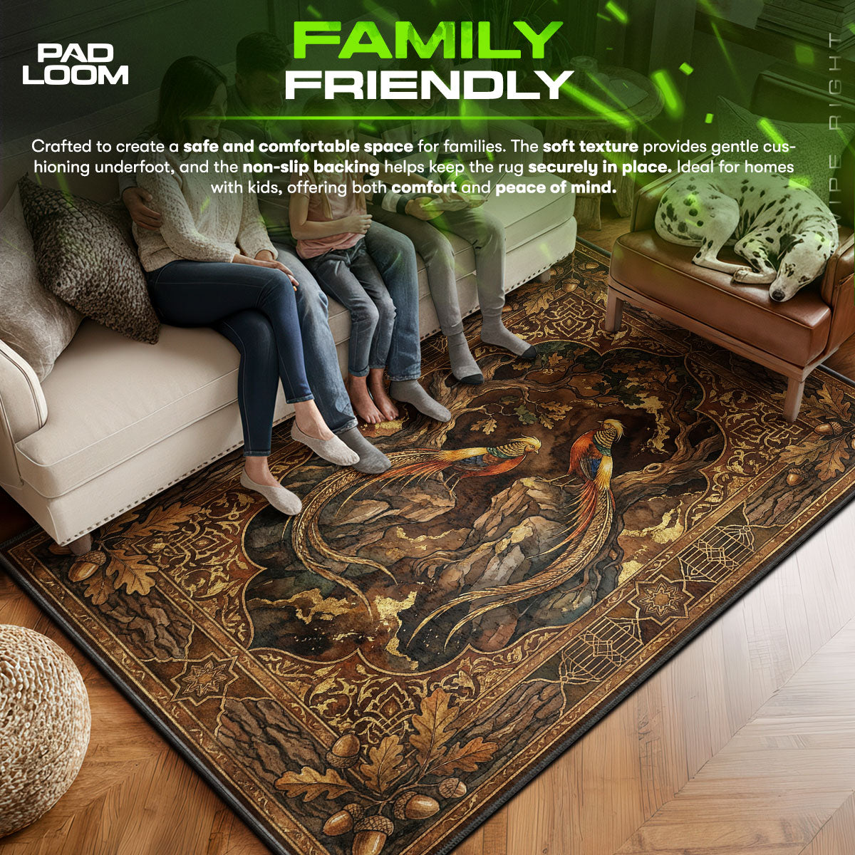Area character design printed on rug