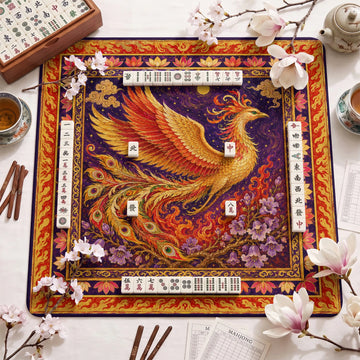 Golden Phoenix Mahjong Mat – neoprene mah jongg table mat