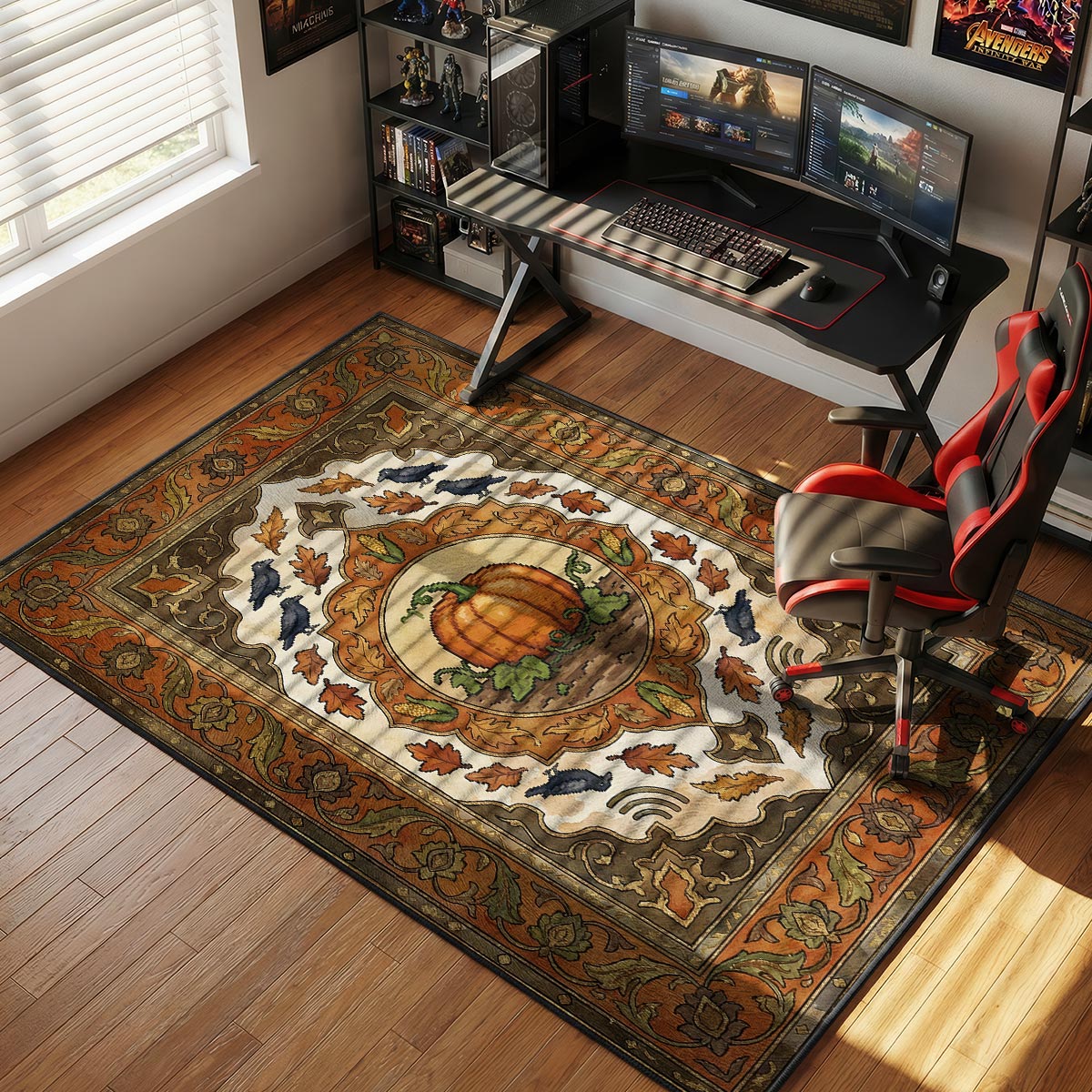 Golden Pumpkin Harvest Stardew Valley Chair rug — main product view