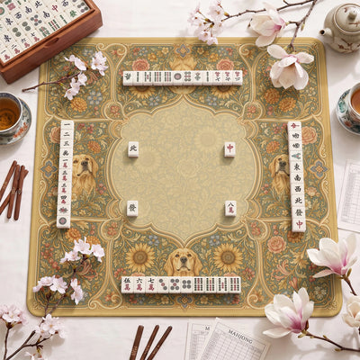 Golden Retriever Mahjong Mat - Mah Jongg Mat