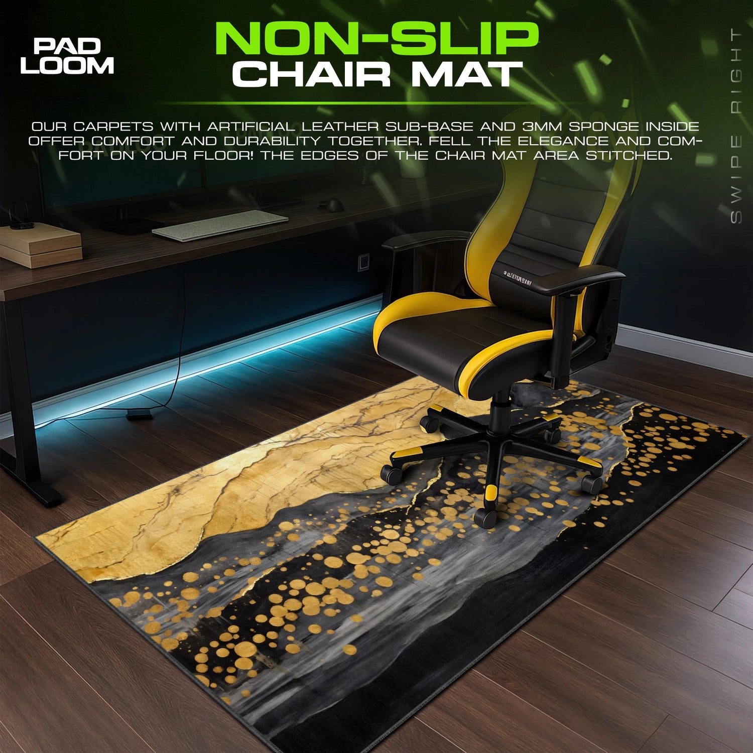 Golden Ridge Mouse Pad - Abstract Desk Mat
