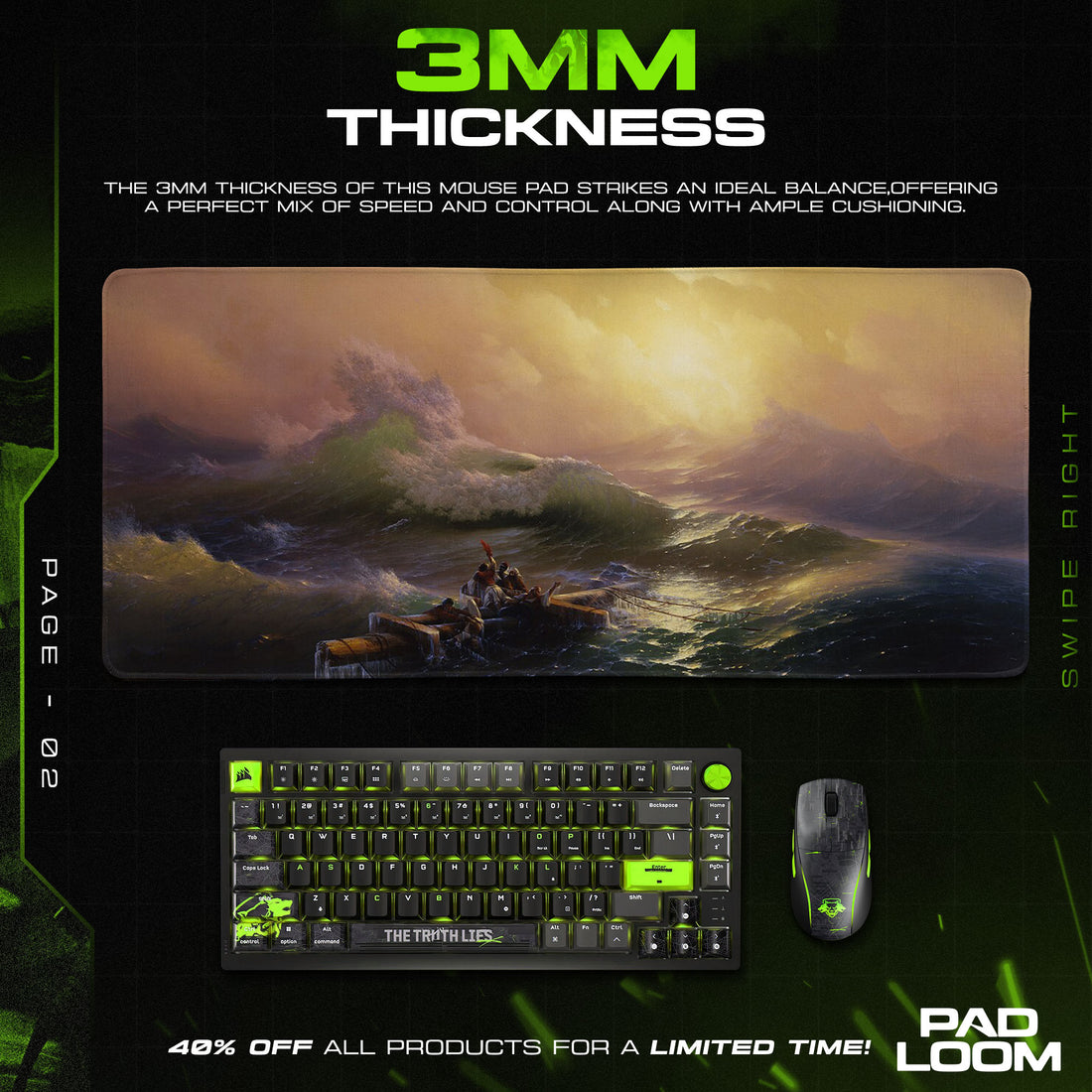Golden Sea Raft Mouse Pad – Aesthetic Desk Mat