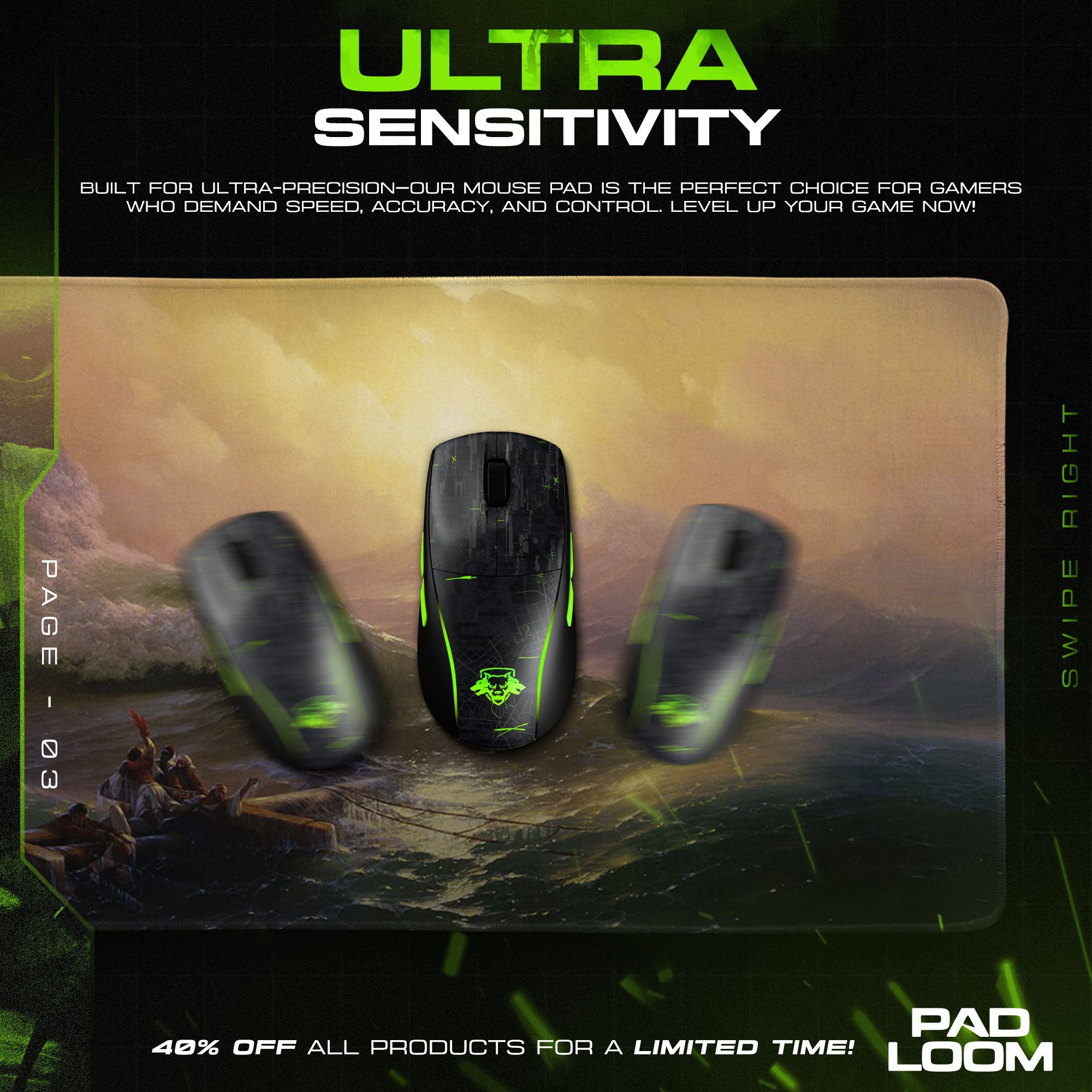 Golden Sea Raft Mouse Pad – Aesthetic Desk Mat