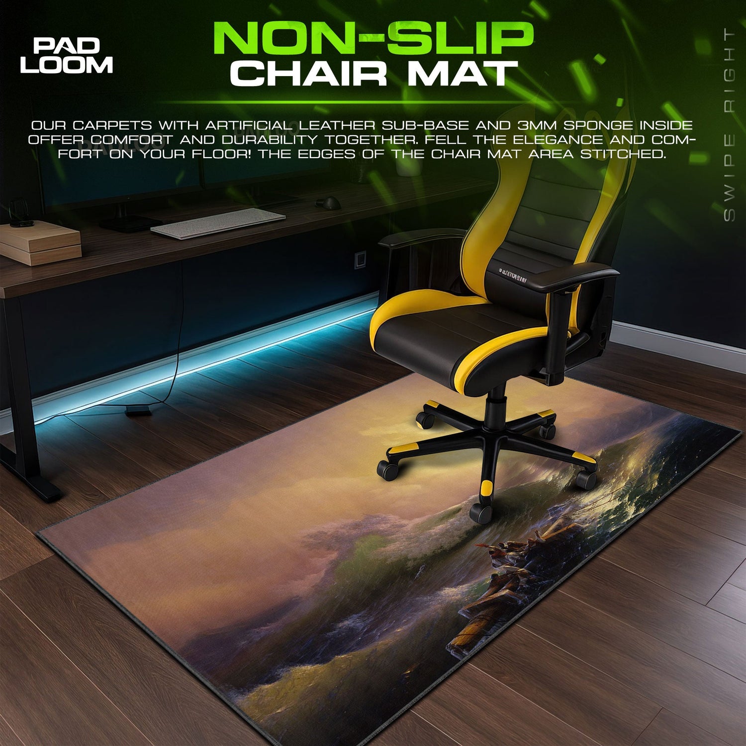 Golden Sea Raft Mouse Pad – Aesthetic Desk Mat Padloom