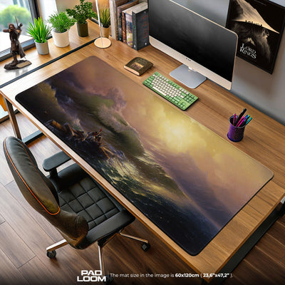 Golden Sea Raft Mouse Pad – Aesthetic Desk Mat