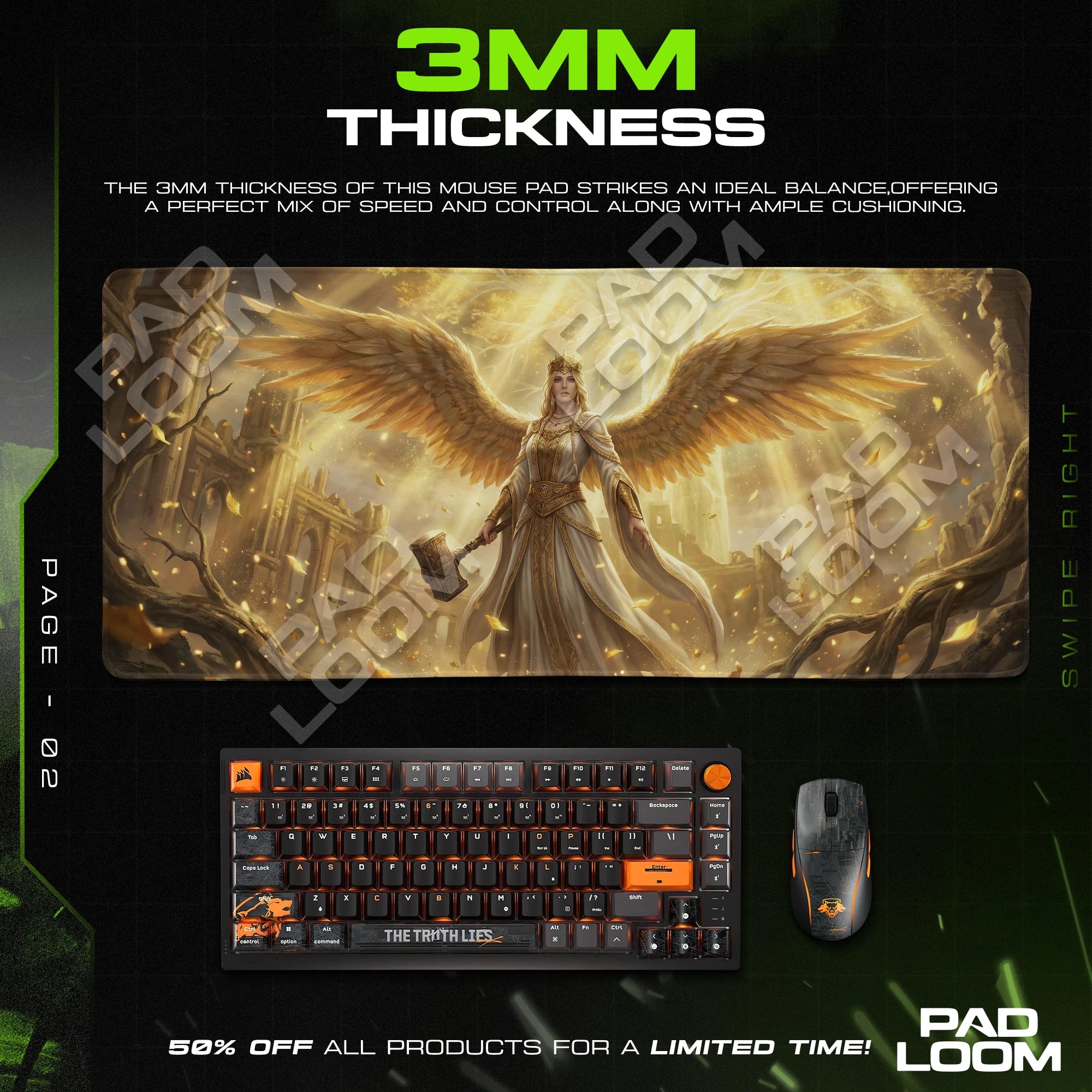 Golden Seraph Mouse Pad - Elden Ring Desk Mat