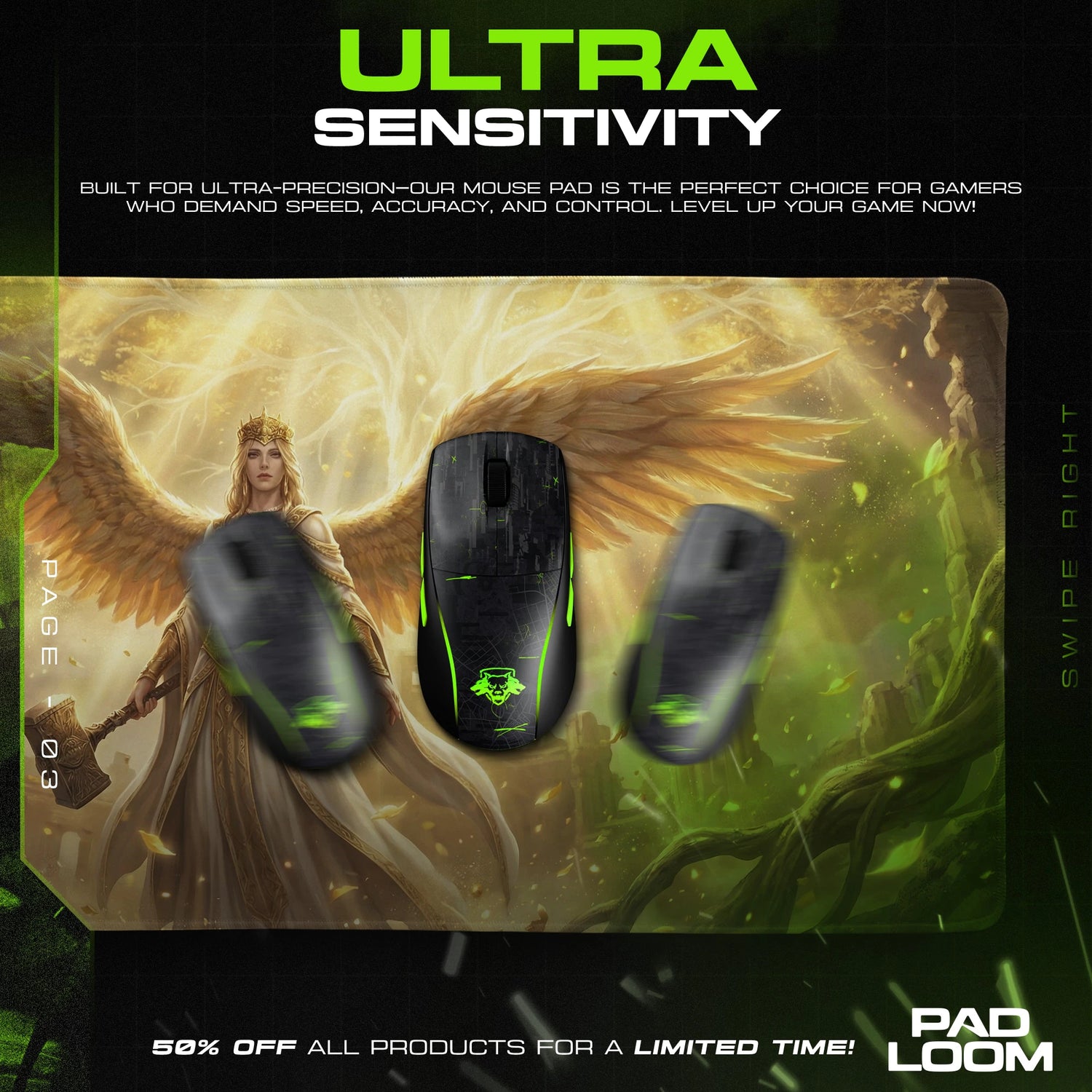 Golden Seraph Mouse Pad - Elden Ring Desk Mat