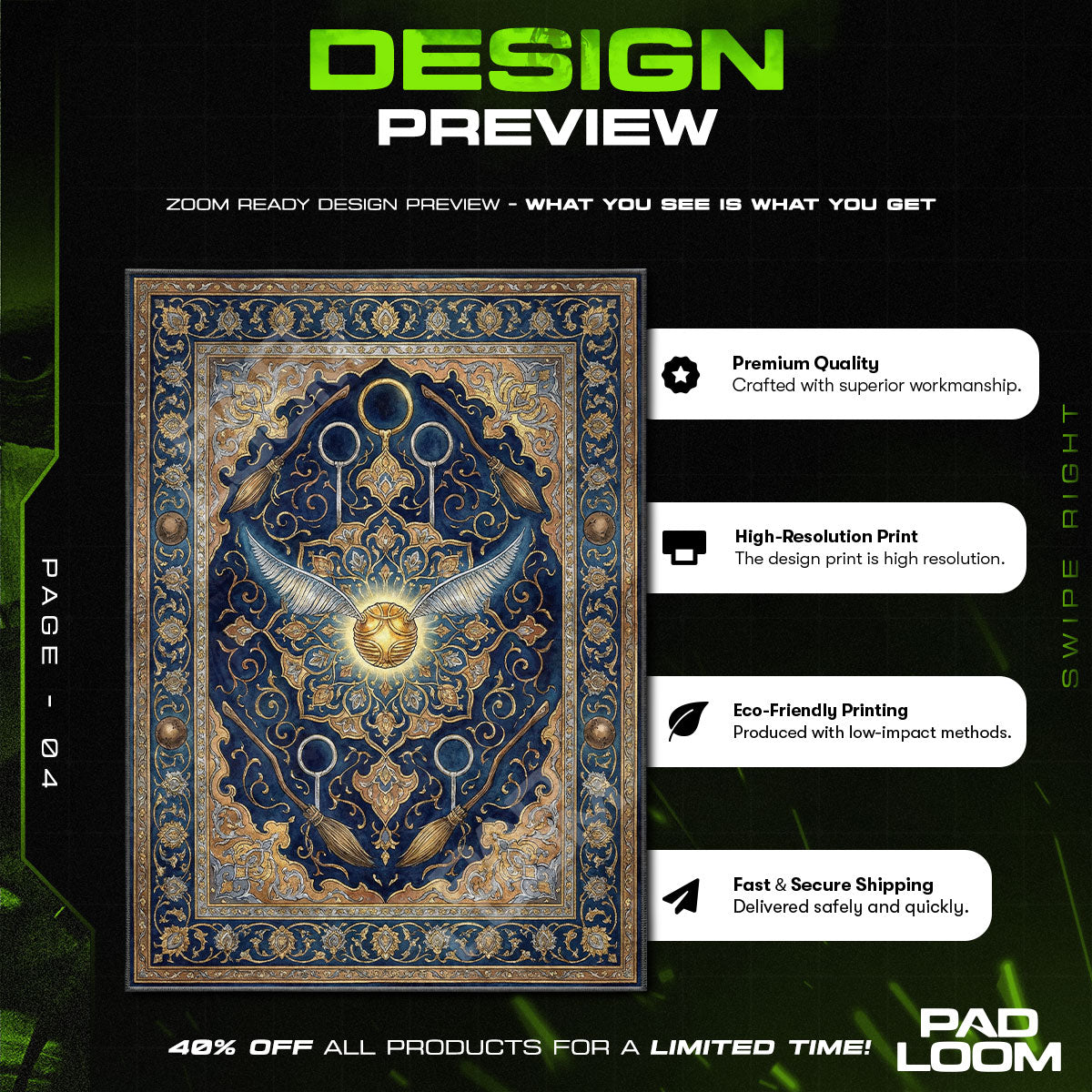 Room character design printed on rug