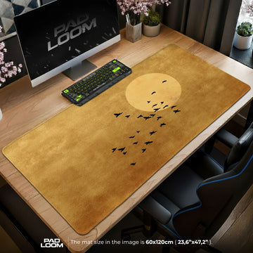 Golden Sun Flock Mouse Pad - Minimalist Desk Mat