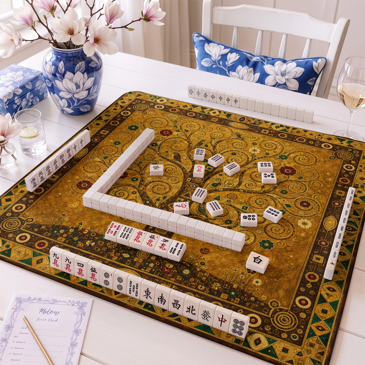 Golden Tree Mahjong Mat - Mah Jongg Table Mat
