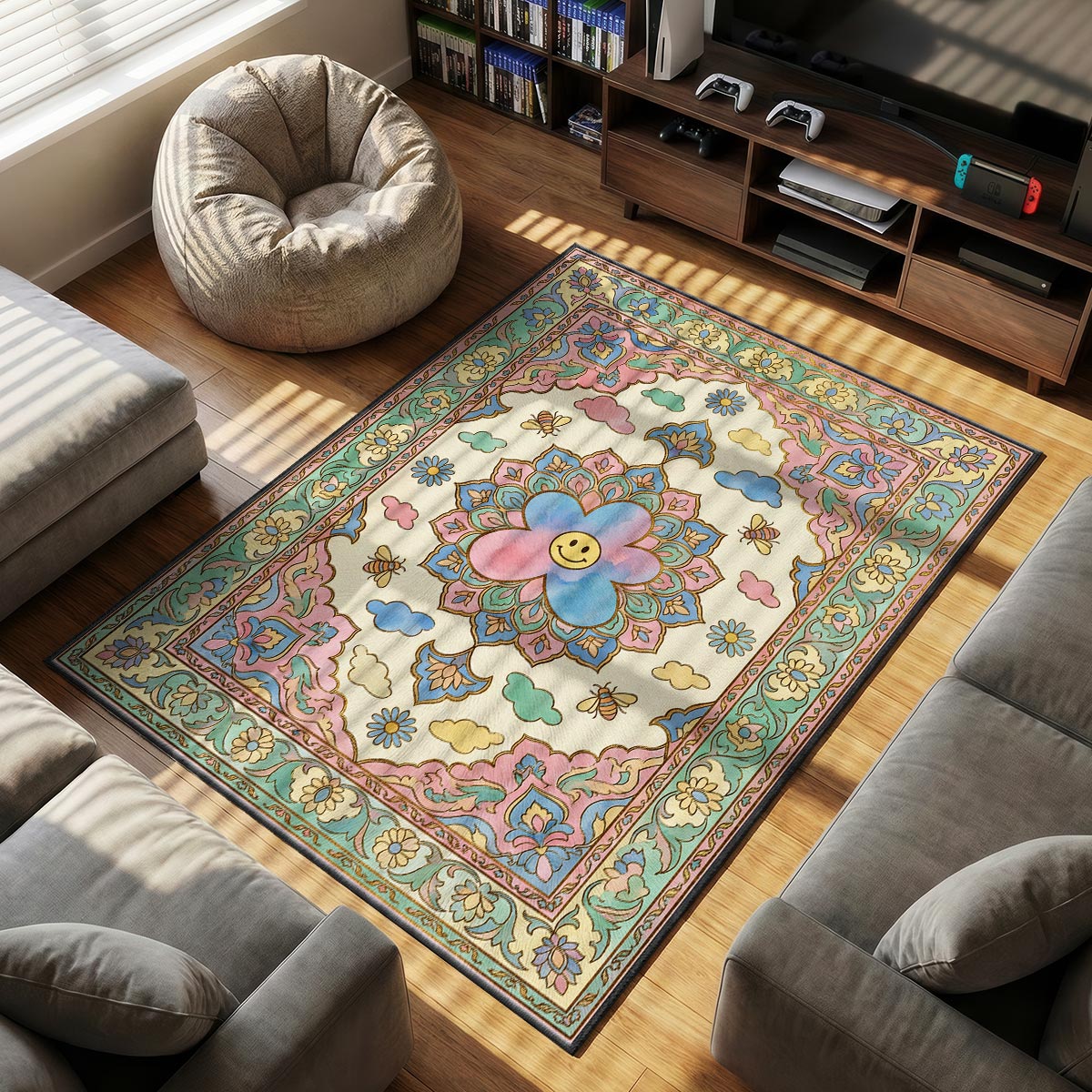 Golf Le themed area rug for home decor fans