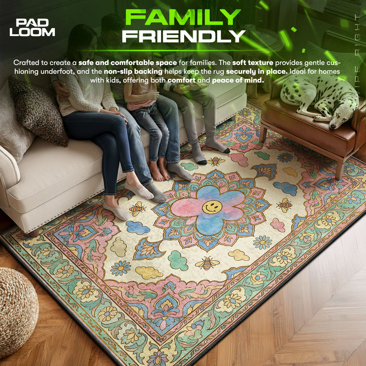 Golf area rug showing full home decor artwork