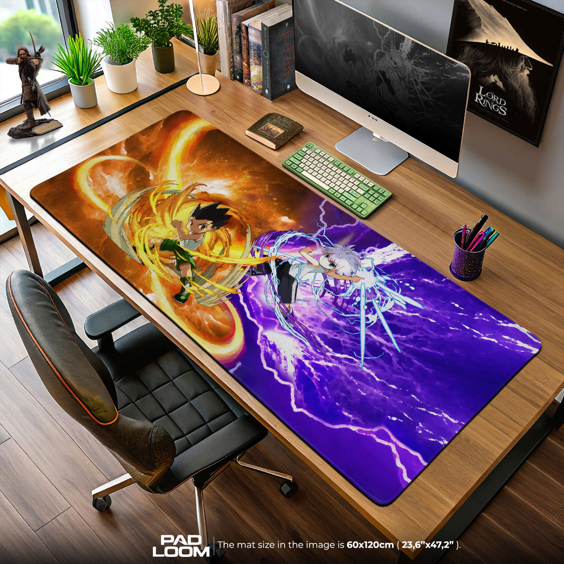 Gon and Killua Mouse Pad - Electric Duo Anime Desk Mat Padloom