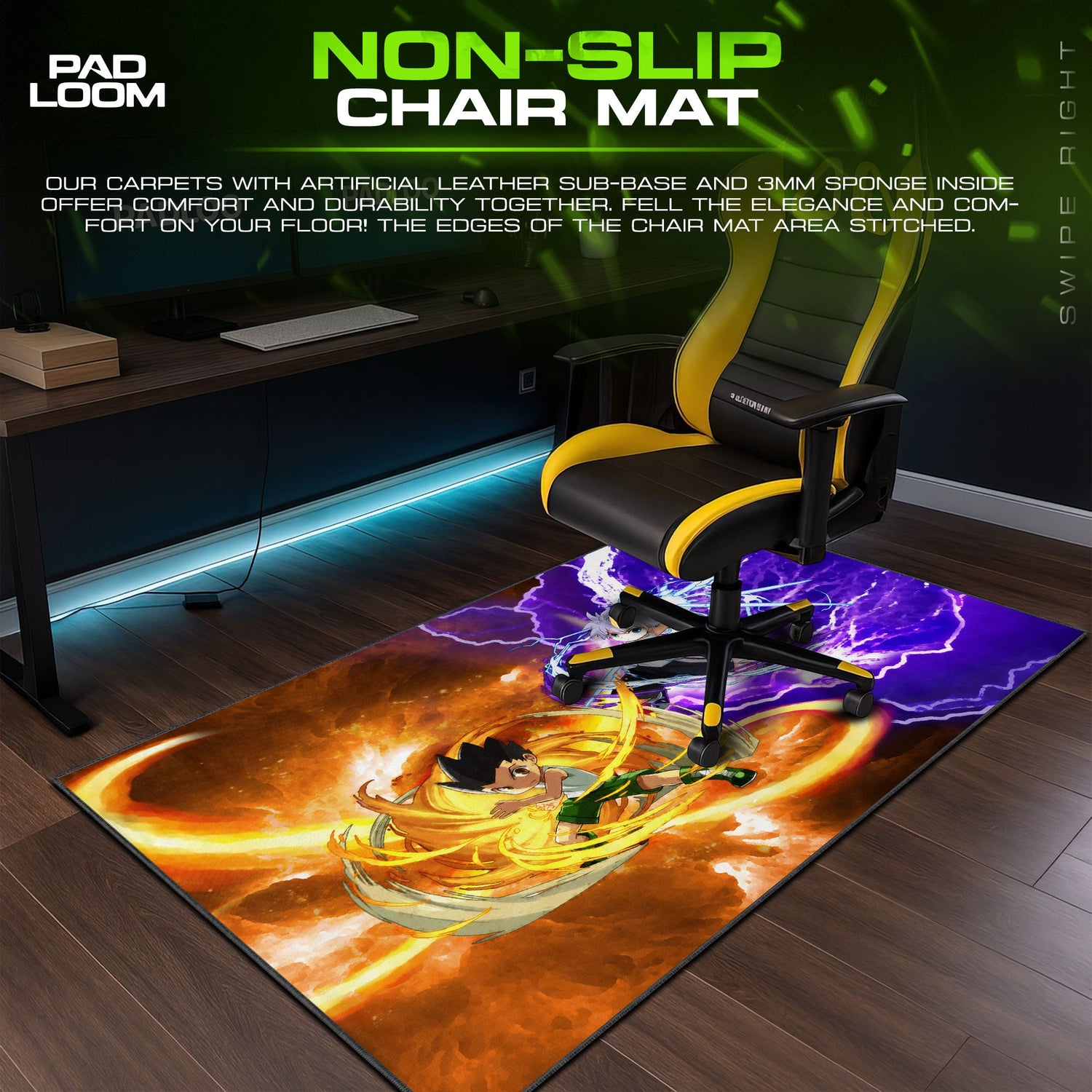 Gon and Killua Mouse Pad - Electric Duo Anime Desk Mat Padloom