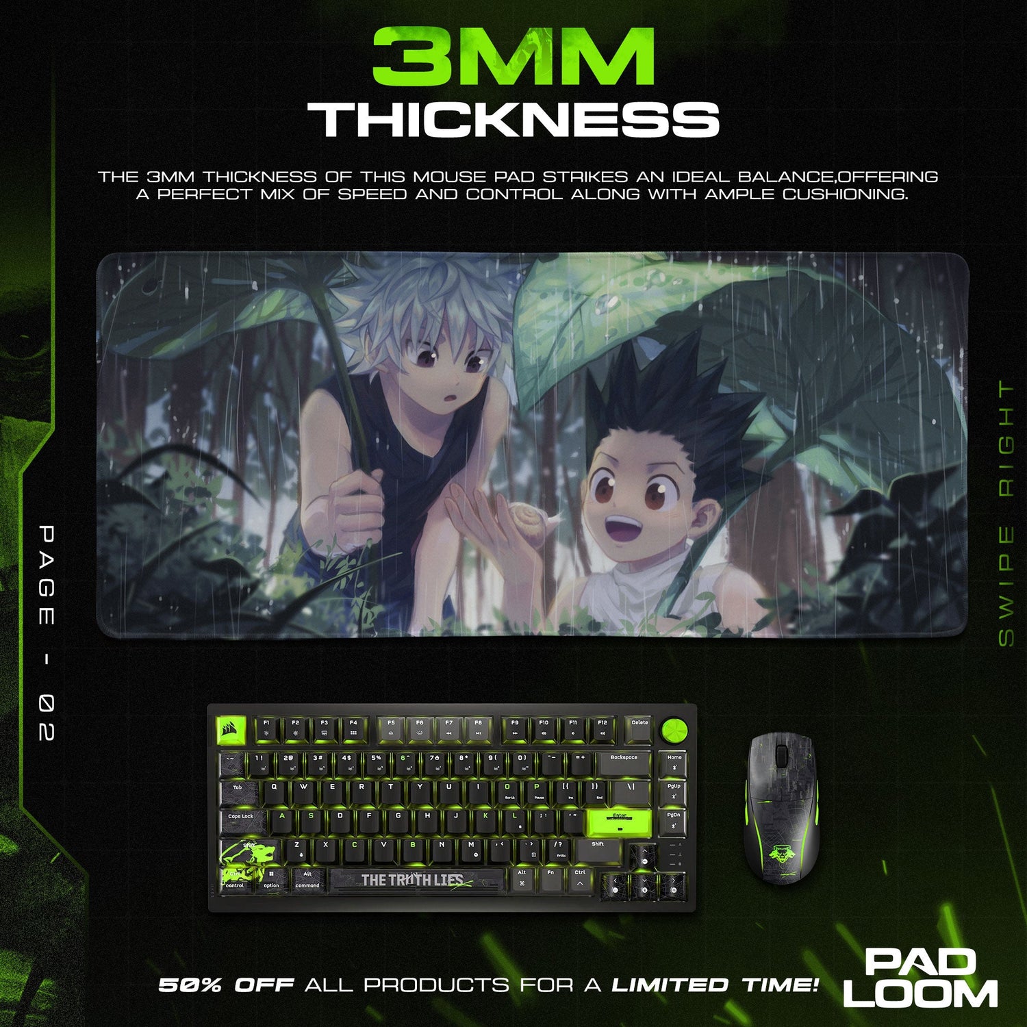 Gon and Killua Mouse Pad - Rainforest Adventure Anime Desk Mat Padloom