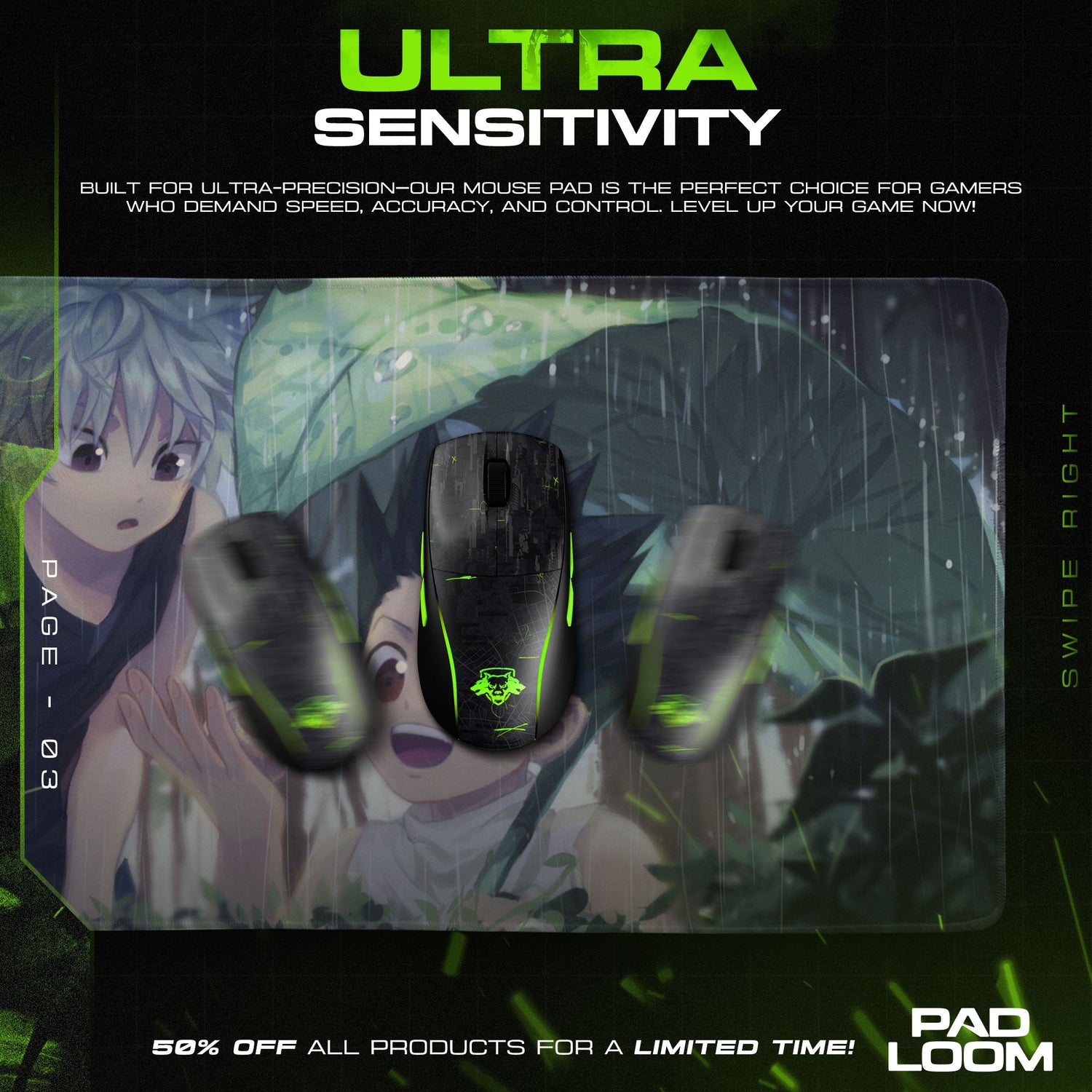 Gon and Killua Mouse Pad - Rainforest Adventure Anime Desk Mat Padloom