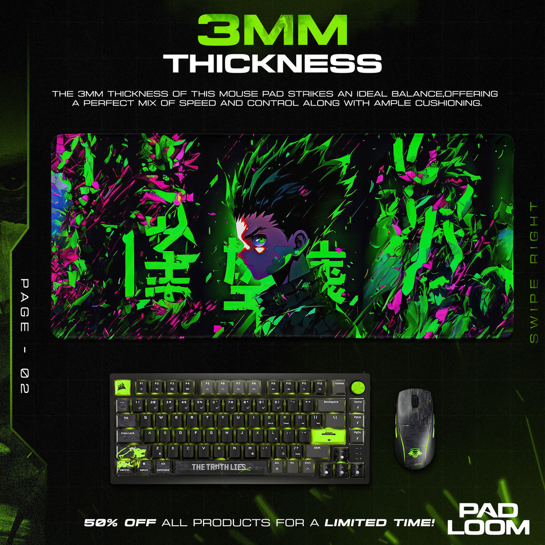 Gon Freecss Rage Form Mouse Pad, Hunter x Hunter Gaming Desk Mat