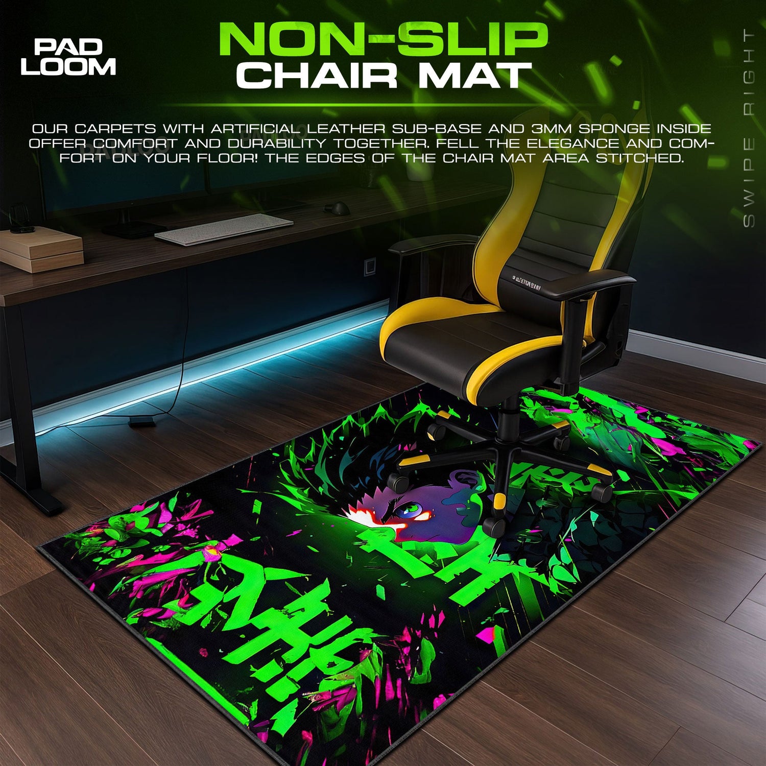 Gon Freecss Rage Form Mouse Pad, Hunter x Hunter Gaming Desk Mat Padloom