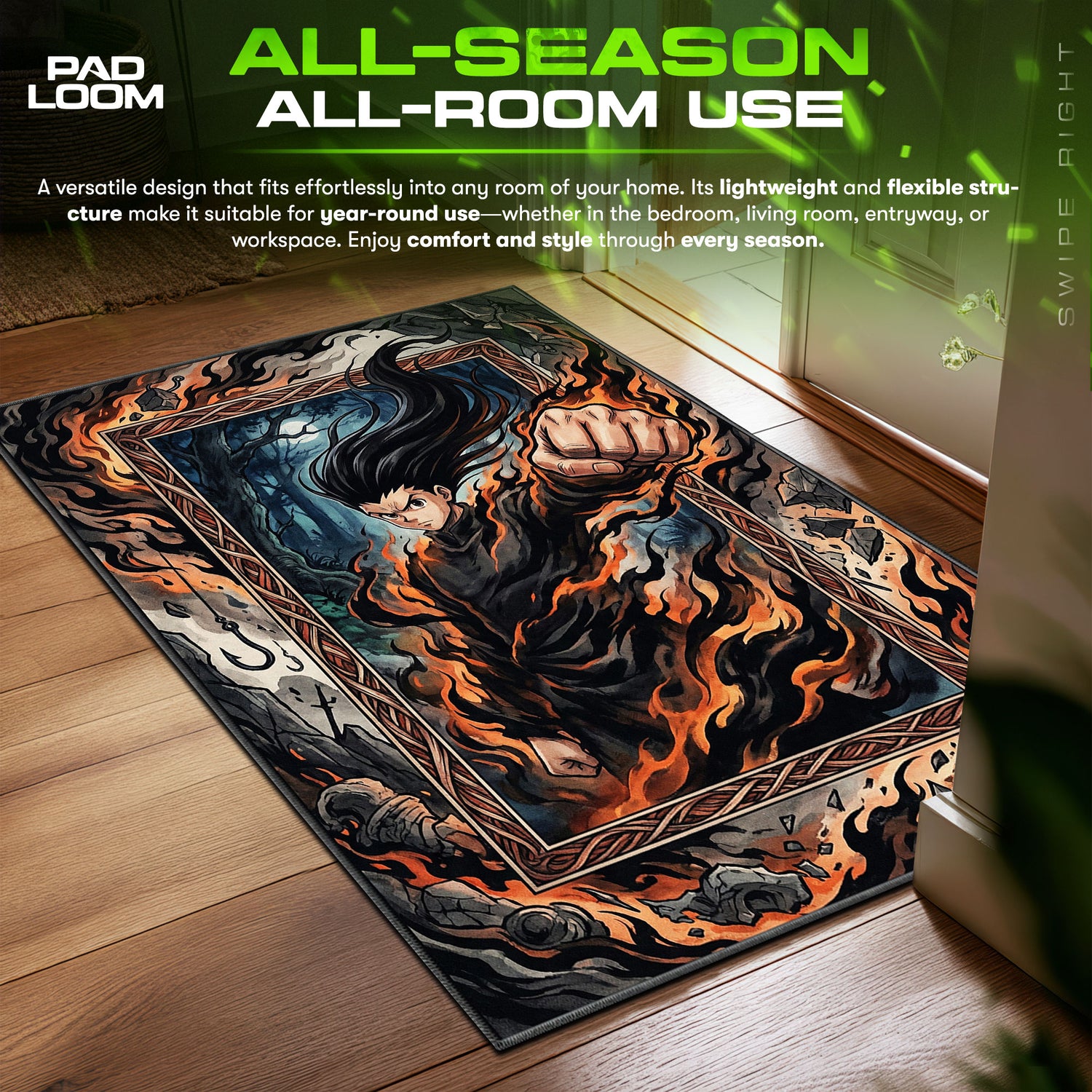 Gon Transformed Rage Hunter Hunter Chair fan rug — premium quality print