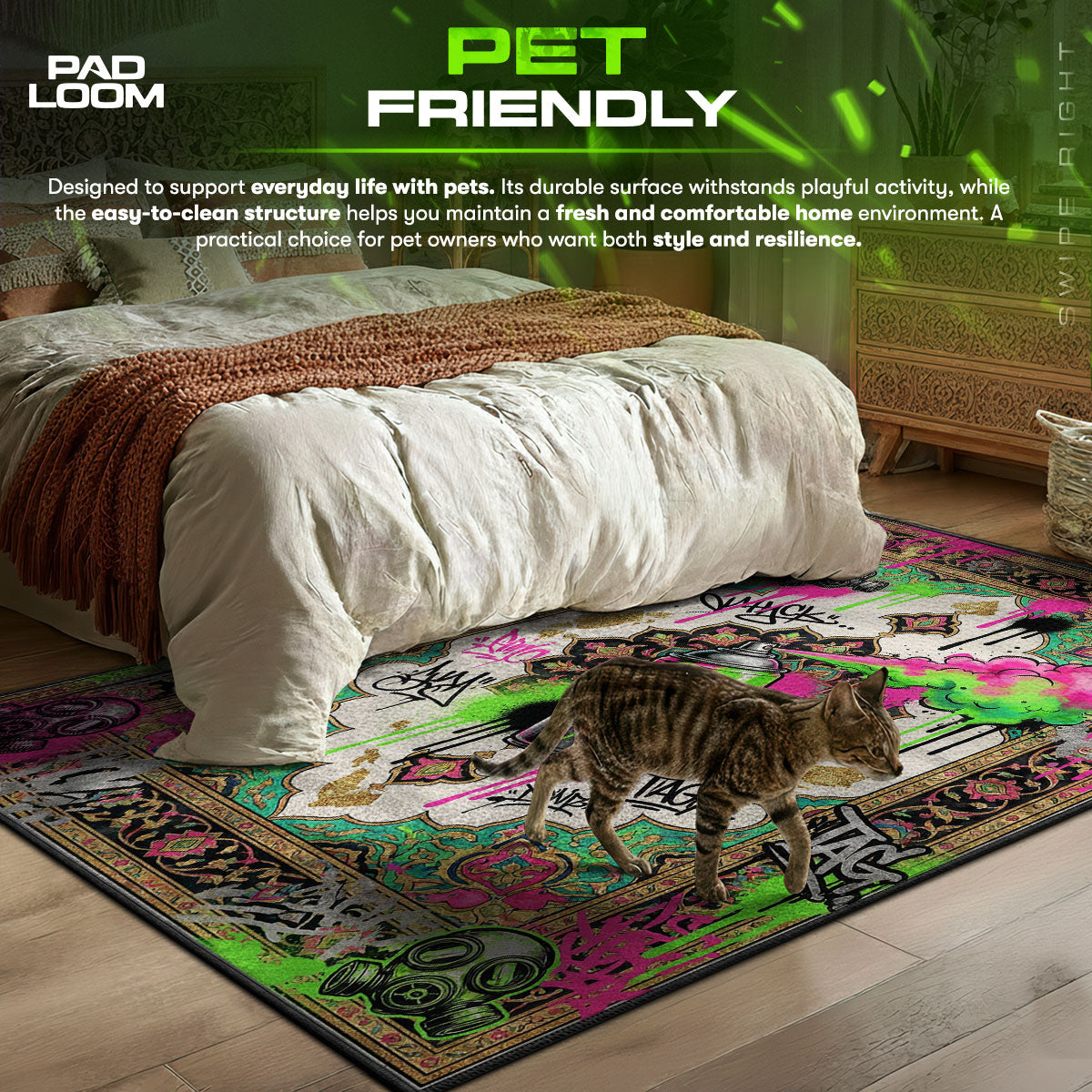 Detailed close-up of Graffiti rug pattern