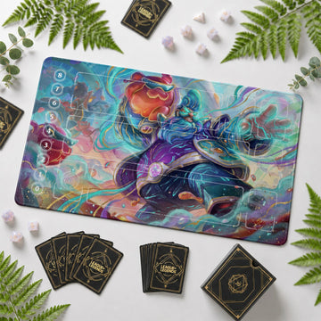 Gragas Neon Riftbound TCG playmat – zone-free full-art League of Legends game mat